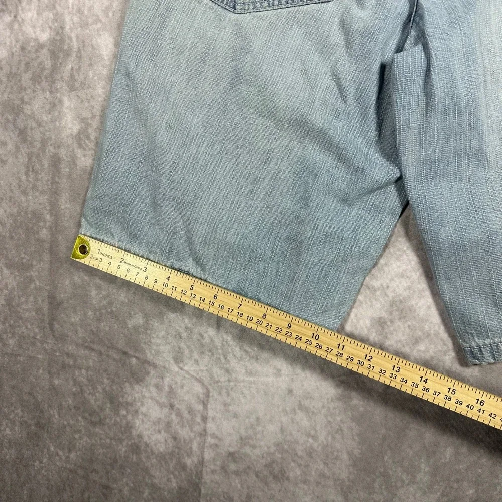 Southpole Mens Baggy Denim Shorts Distressed Blue Y2K Skater Carpenter Jorts 30